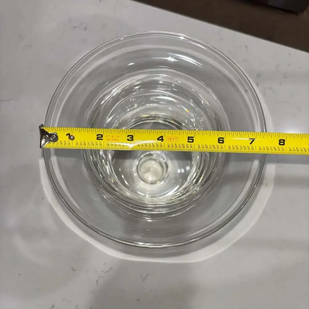 Hand Blown Clear Glass Urn Pedestal Hurricane Vase 12” Heavy